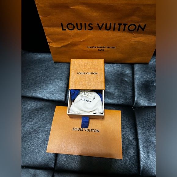 Brand New! Louis Vuitton Brass Monogram Engraved Nanogram Ring M Palladium - Picture 8 of 9